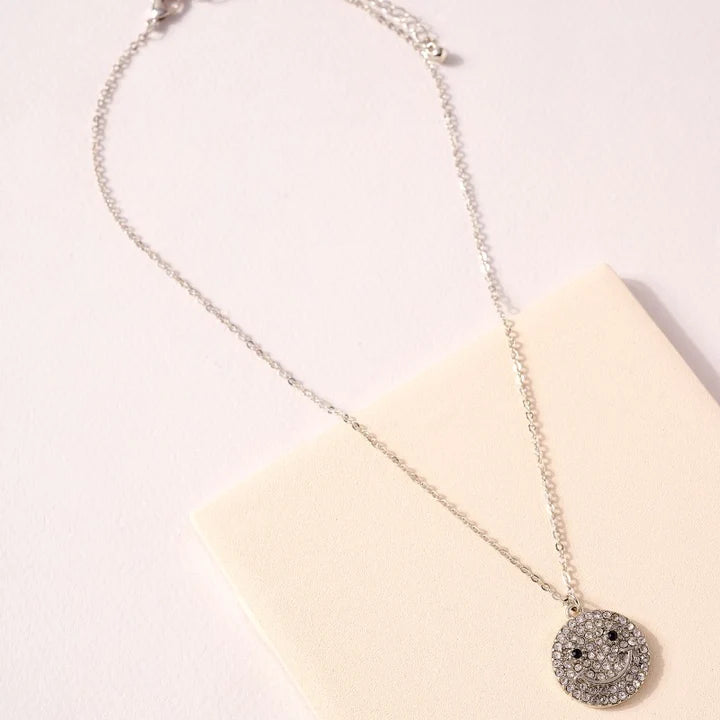 Smiley Face Charm Short Necklace