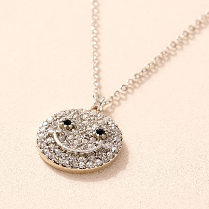 Smiley Face Charm Short Necklace