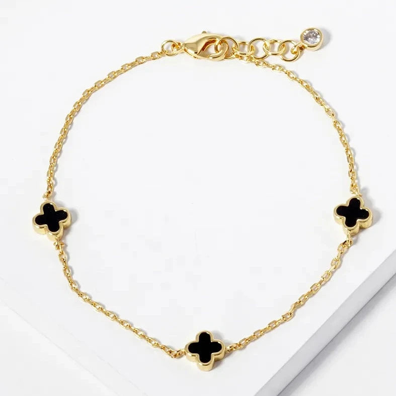 Multi Four Leaf Clover Charm Bracelet