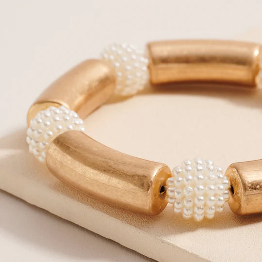 Pearl Beaded Stretch Bracelet