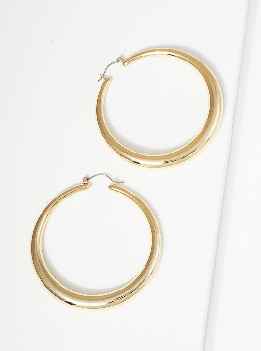 60mm Bold Look Hoop Earring in Yellow Gold View