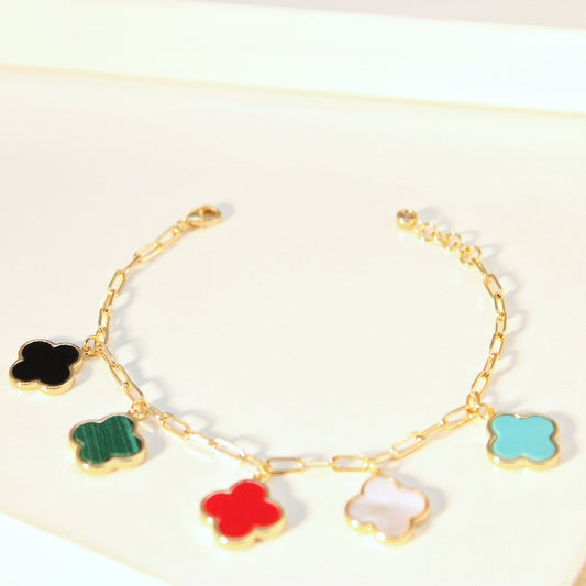 Multi Four Leaf Clover Bracelet