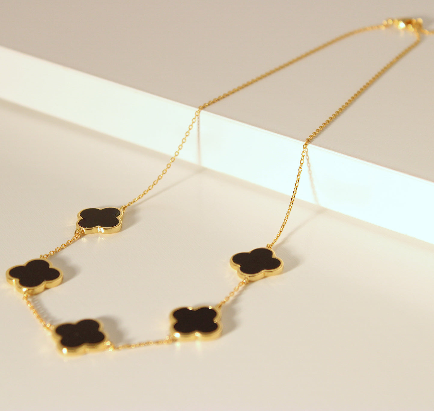 Multi Clover Necklace - Black Color