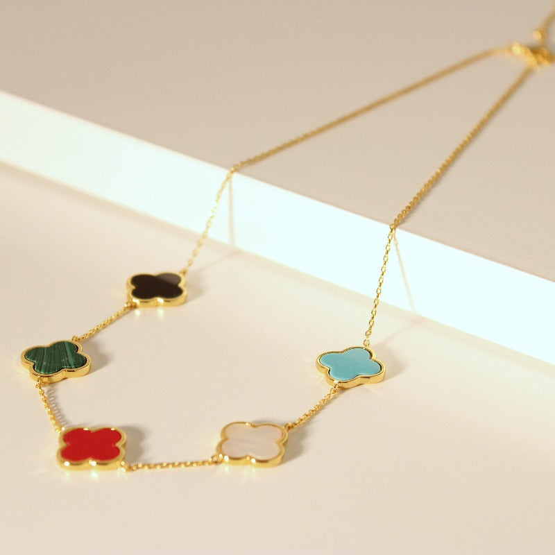 Multi Clover Necklace - Multi Color