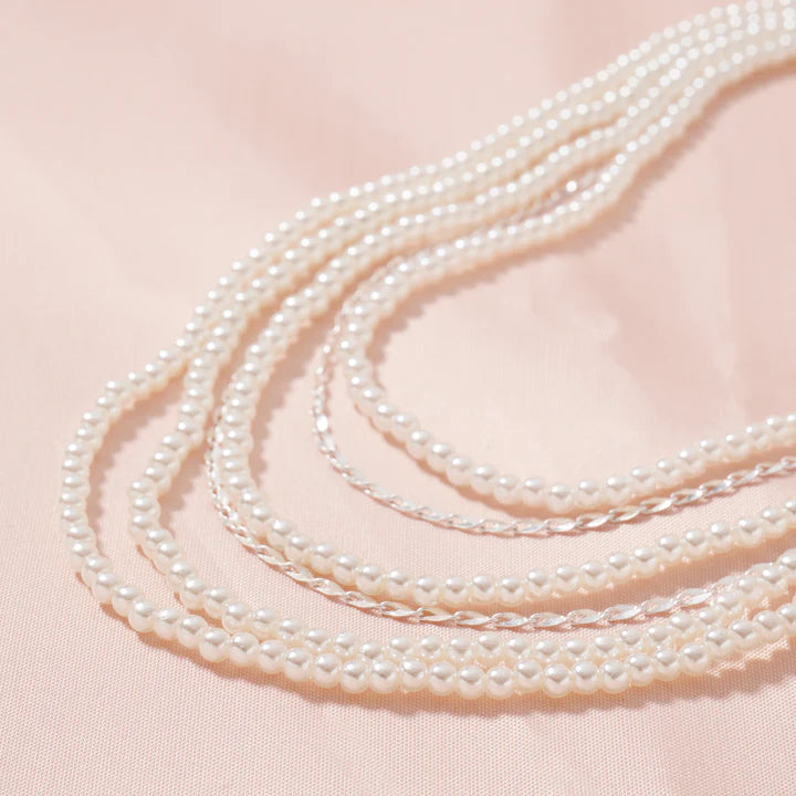 Layered Pearl Chain Necklace