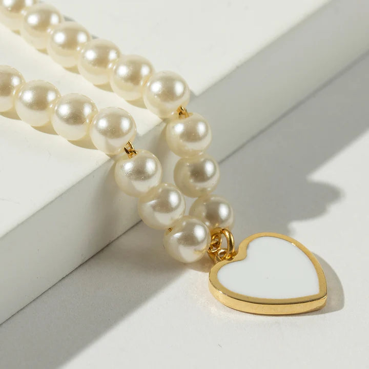 Pearl Heart Beaded Bracelet