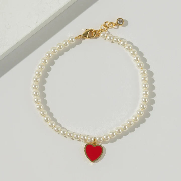 Pearl Heart Beaded Bracelet