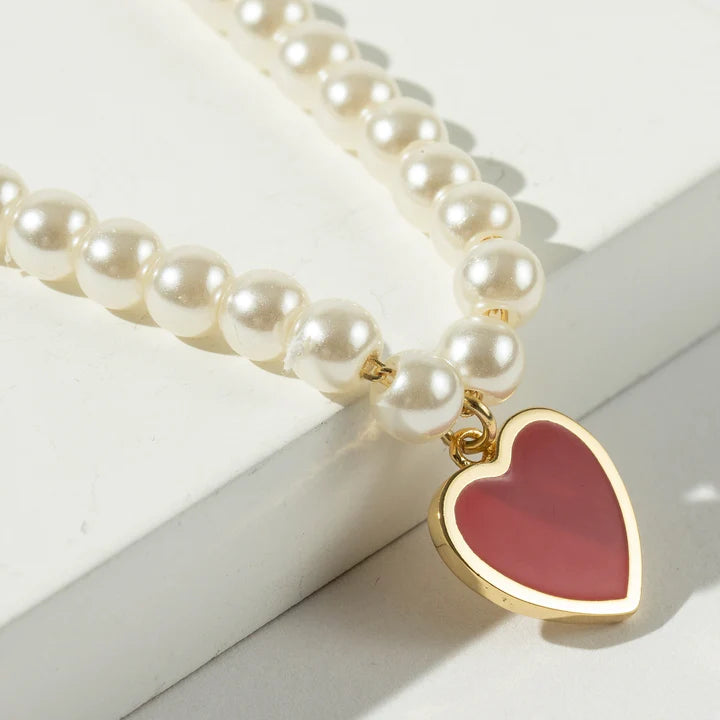 Pearl Heart Beaded Bracelet