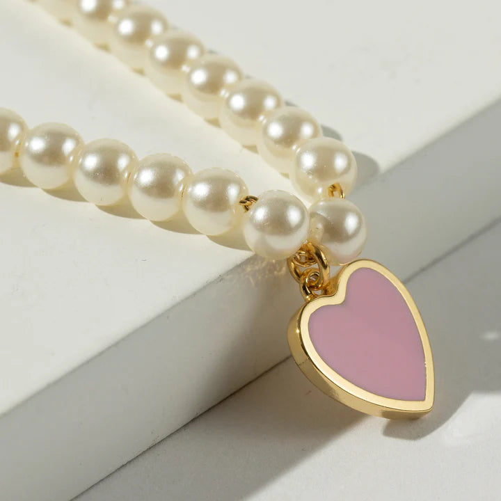 Pearl Heart Beaded Bracelet