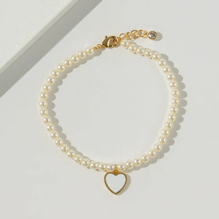 Pearl Heart Beaded Bracelet