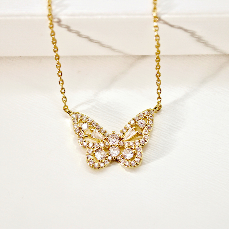 Radiant Butterfly Charm Necklace