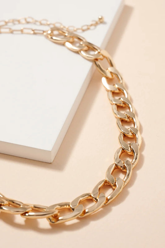 Chunky Chain Linked Short Necklace 