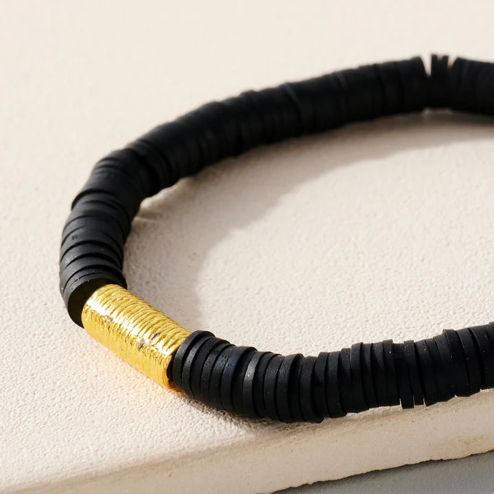 Rubber Disc Beaded Bracelet