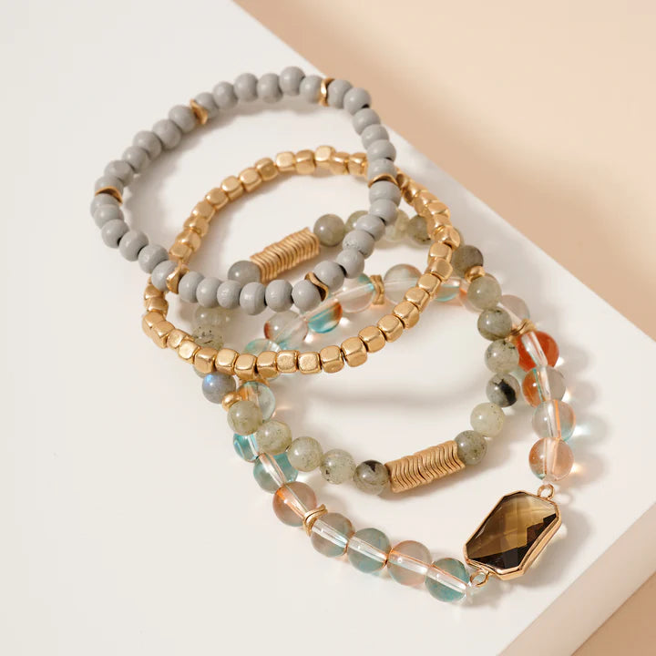 Stone Beaded Bracelet Set