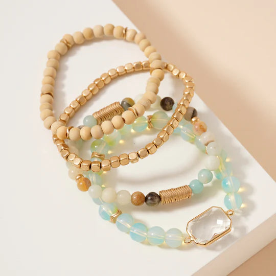 Stone Beaded Bracelet Set