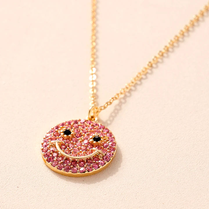 Smiley Face Charm Short Necklace