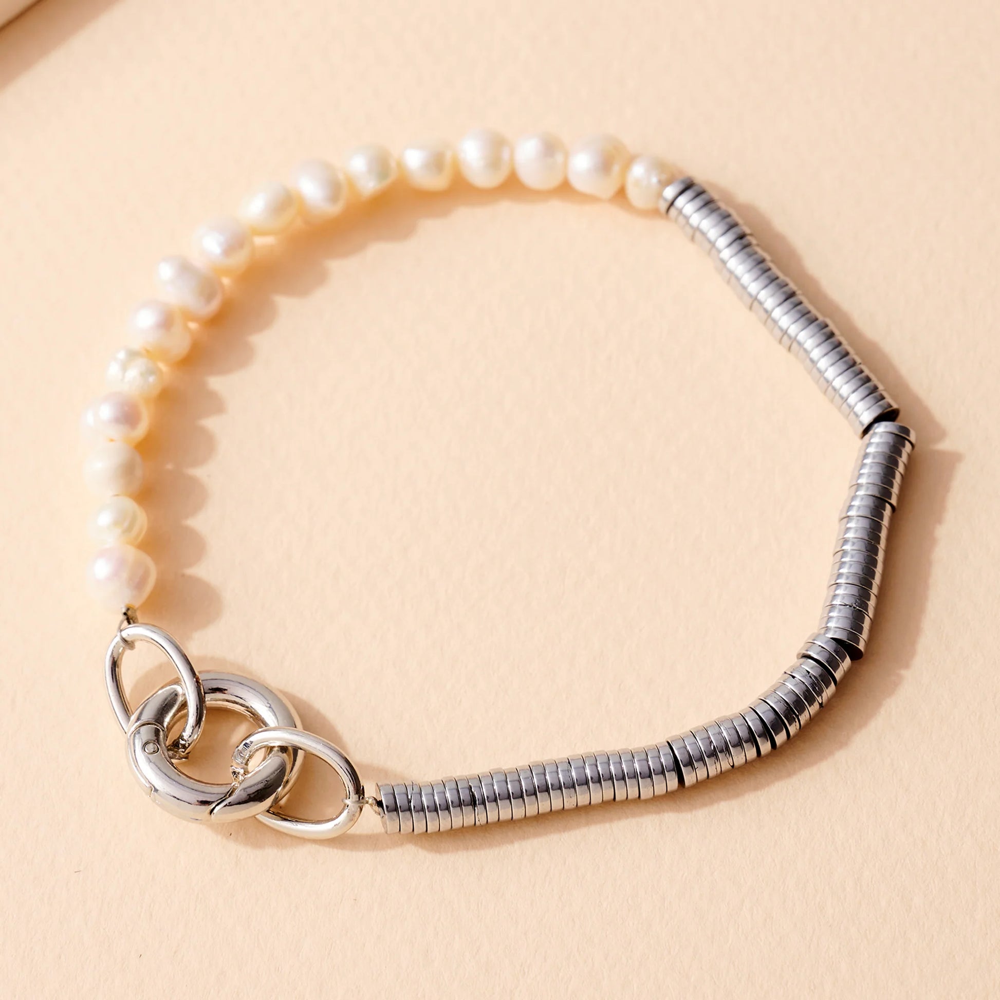 Pearl Chain Link Bracelet