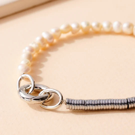 Pearl Chain Link Bracelet