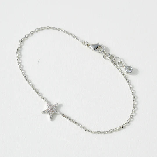 Cubic Zirconia Star Charm Bracelet