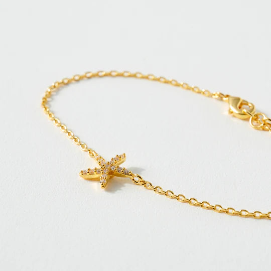 Cubic Zirconia Starfish Charm Bracelet