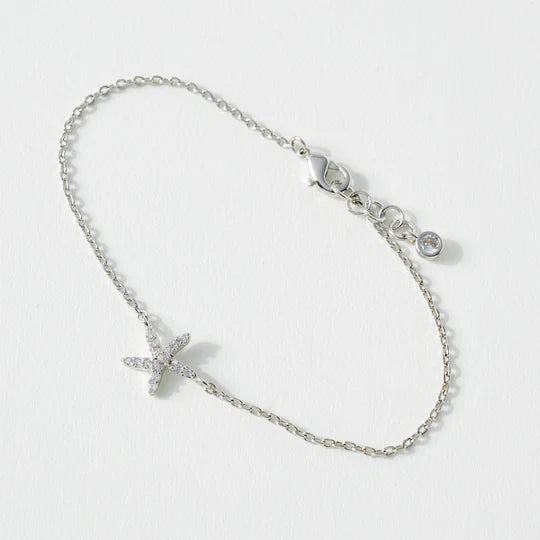 Cubic Zirconia Starfish Charm Bracelet