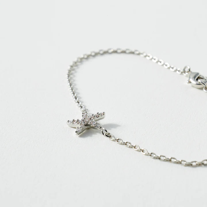 Cubic Zirconia Starfish Charm Bracelet