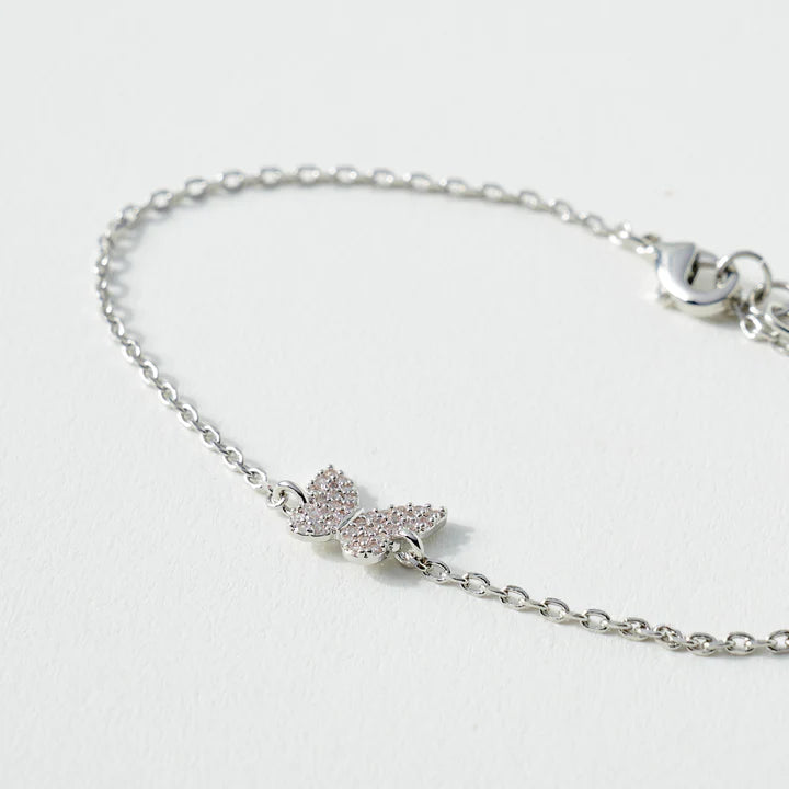 Cubic Zirconia Butterfly Charm Bracelet