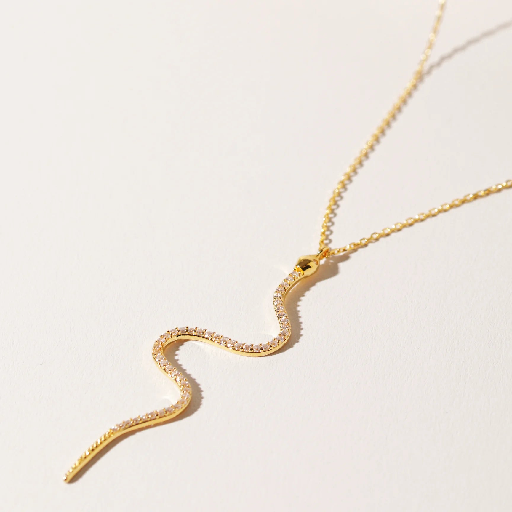 Snake Pendant CZ Short Necklace