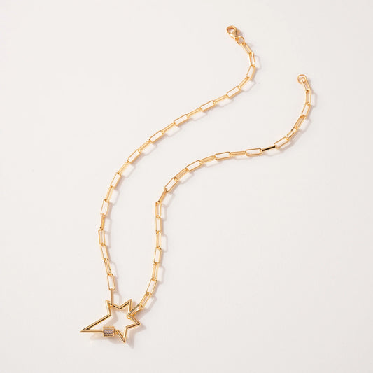 Star Screw Lock Charm Necklace