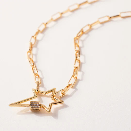 Star Screw Lock Charm Necklace