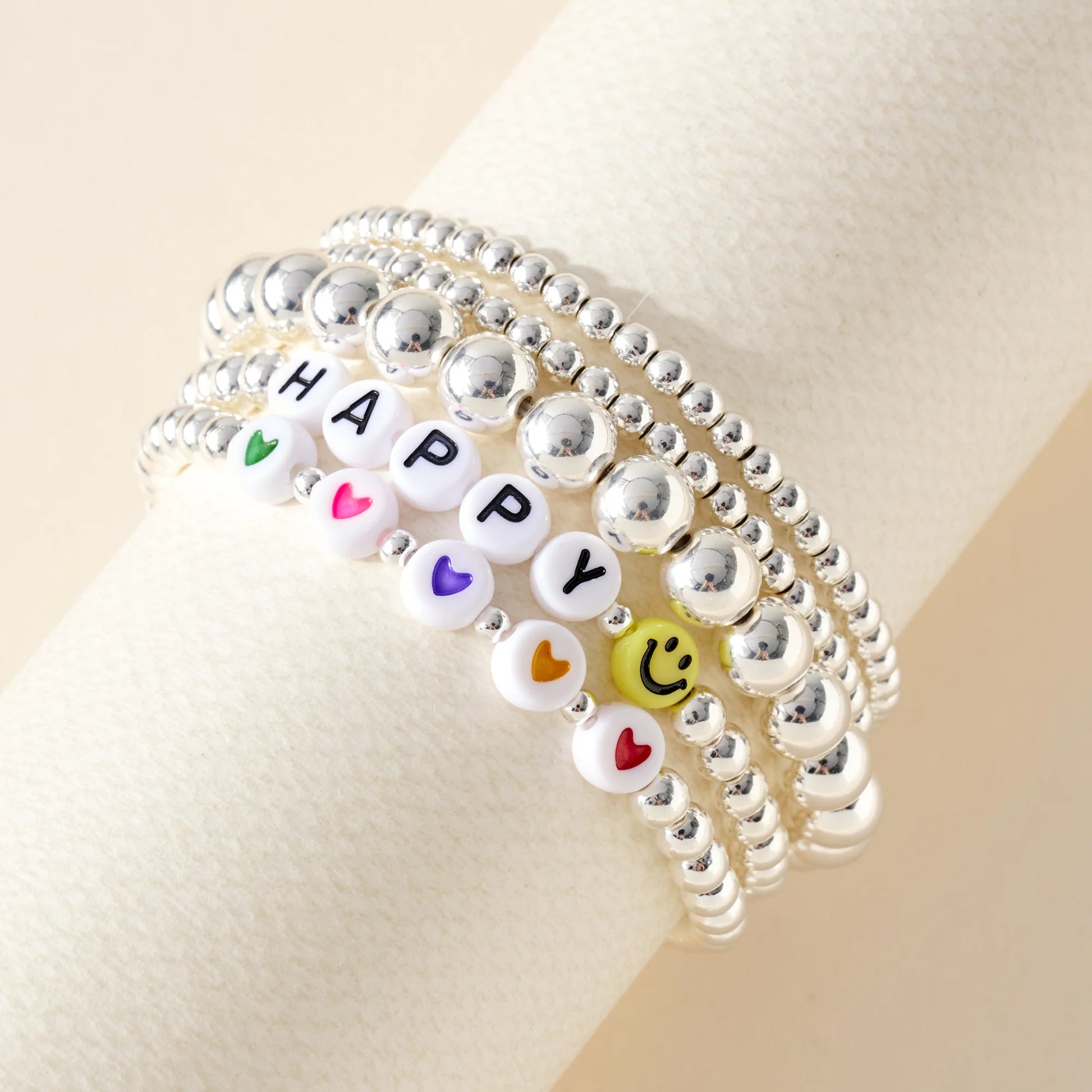 HAPPY Beaded Bracelet Set