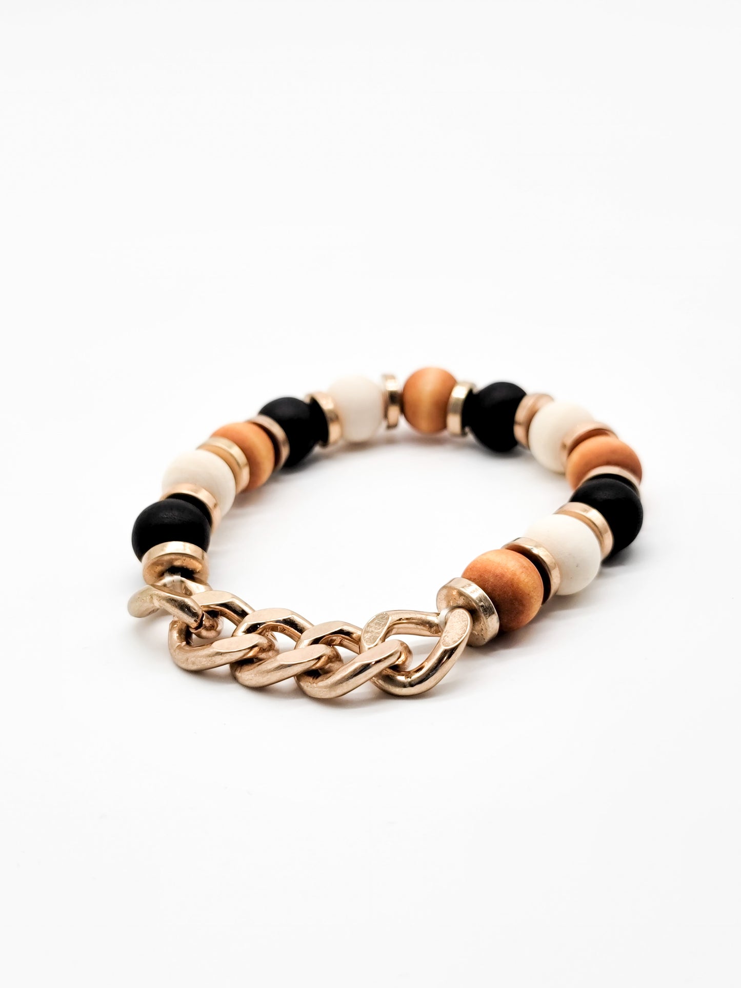 Wooden Beaded Chain Bracelet