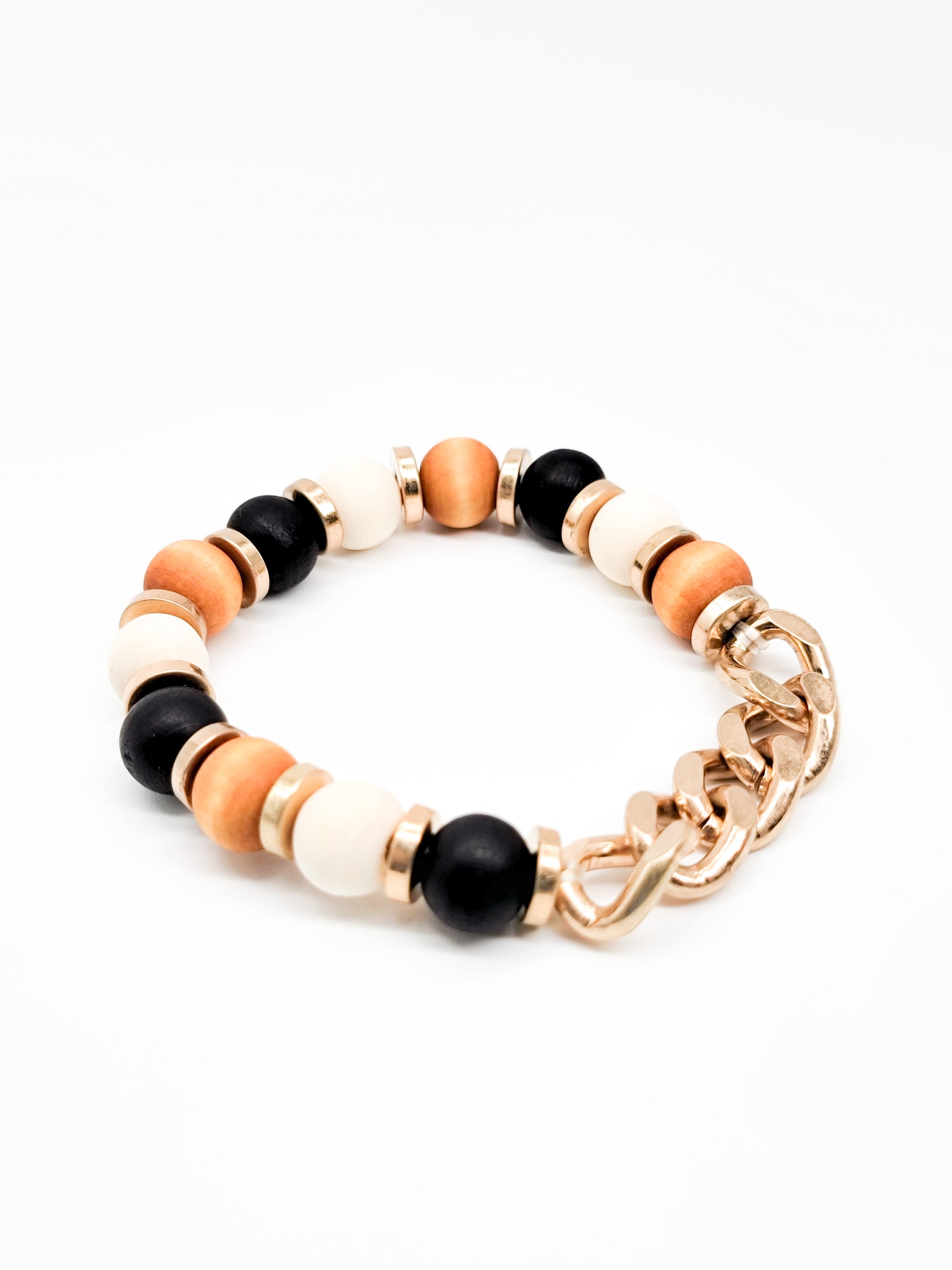 Wooden Beaded Chain Bracelet