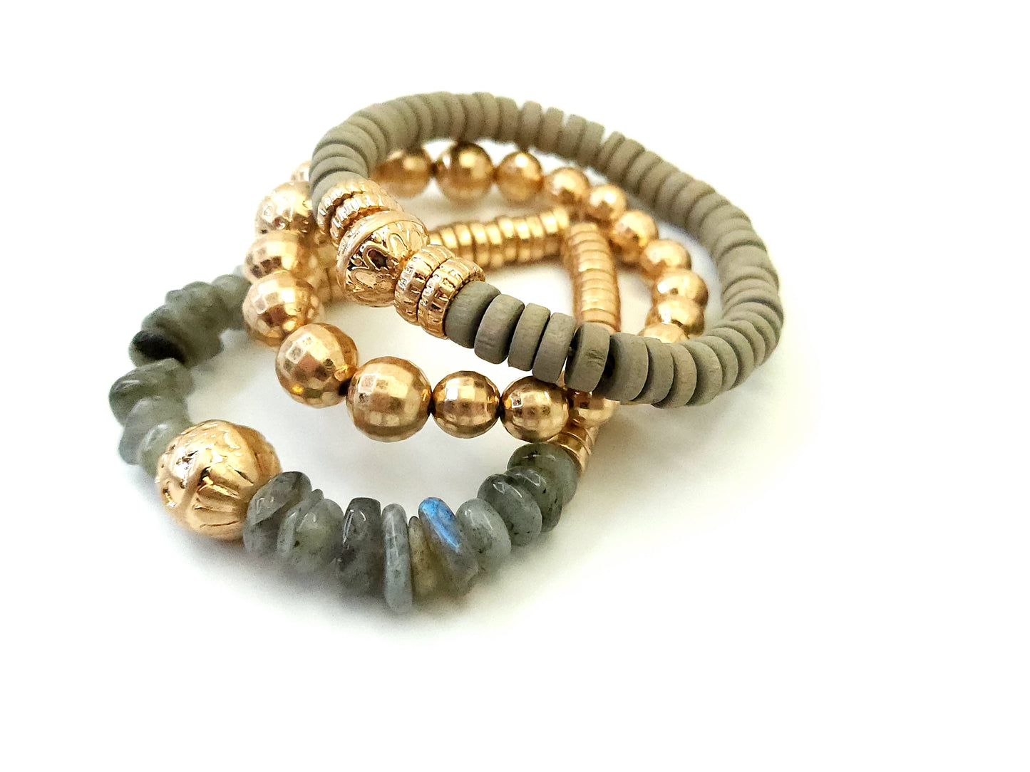 Layered Stone & Glass Bracelet