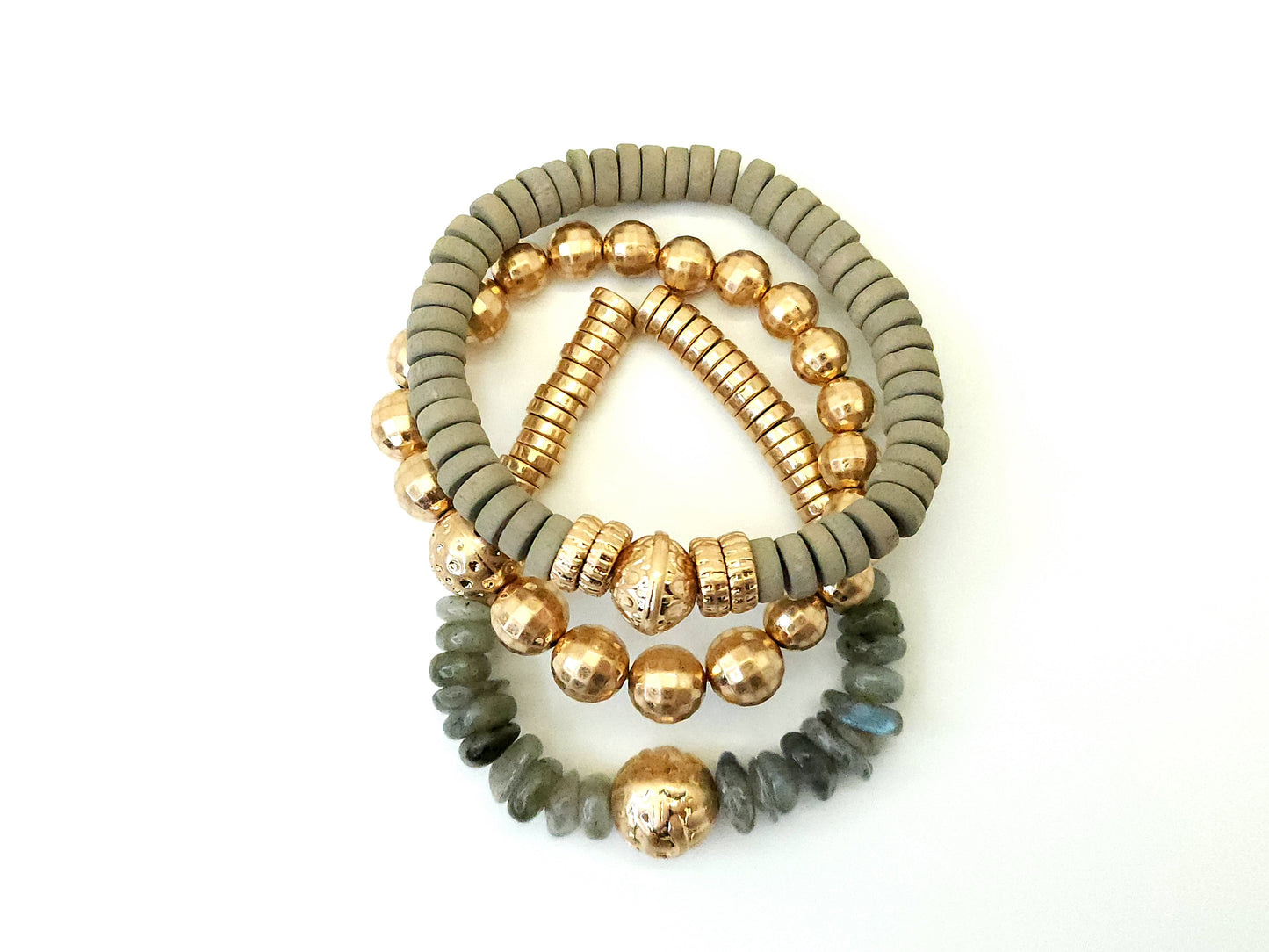 Layered Stone & Glass Bracelet