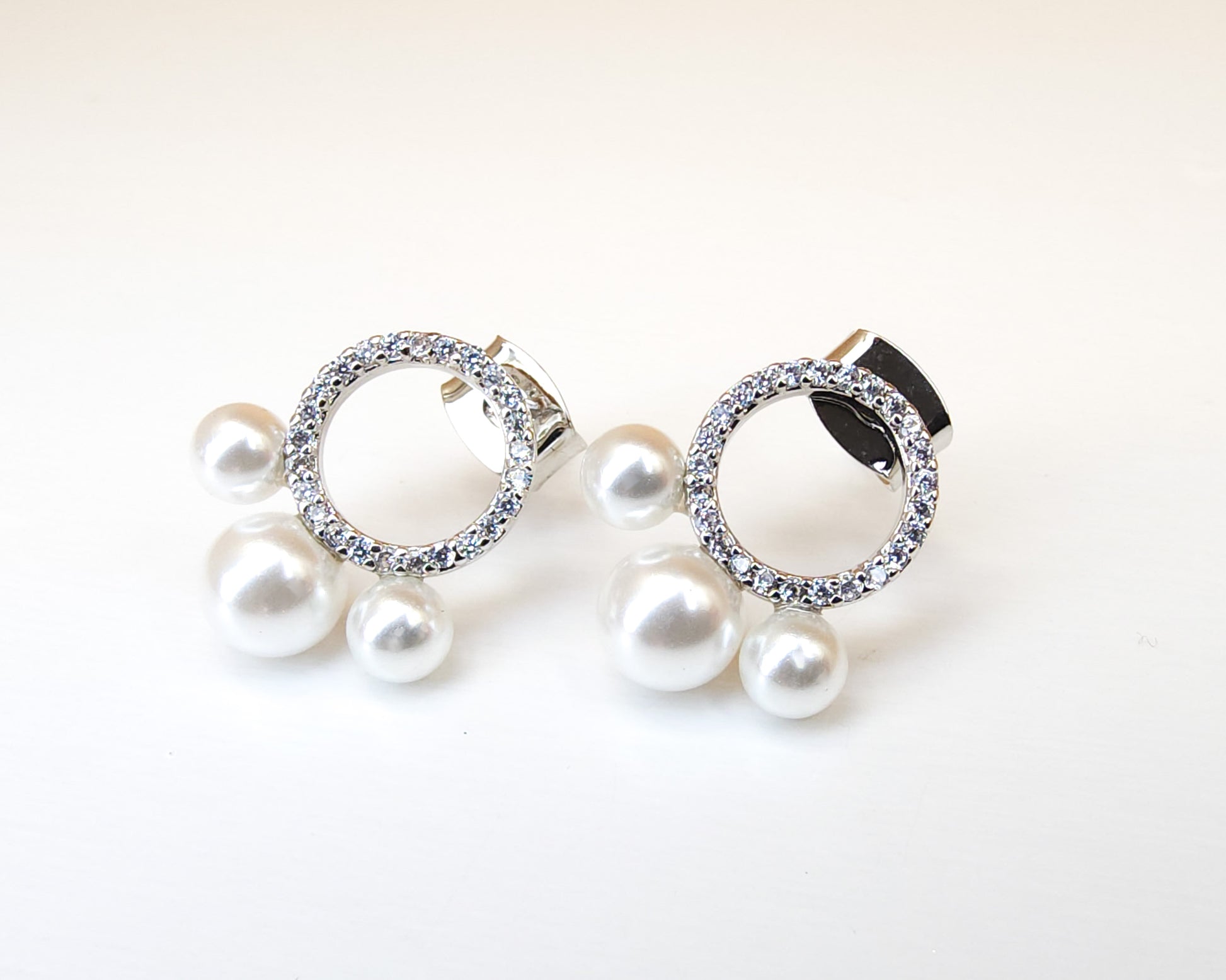 Pearl Button Earring