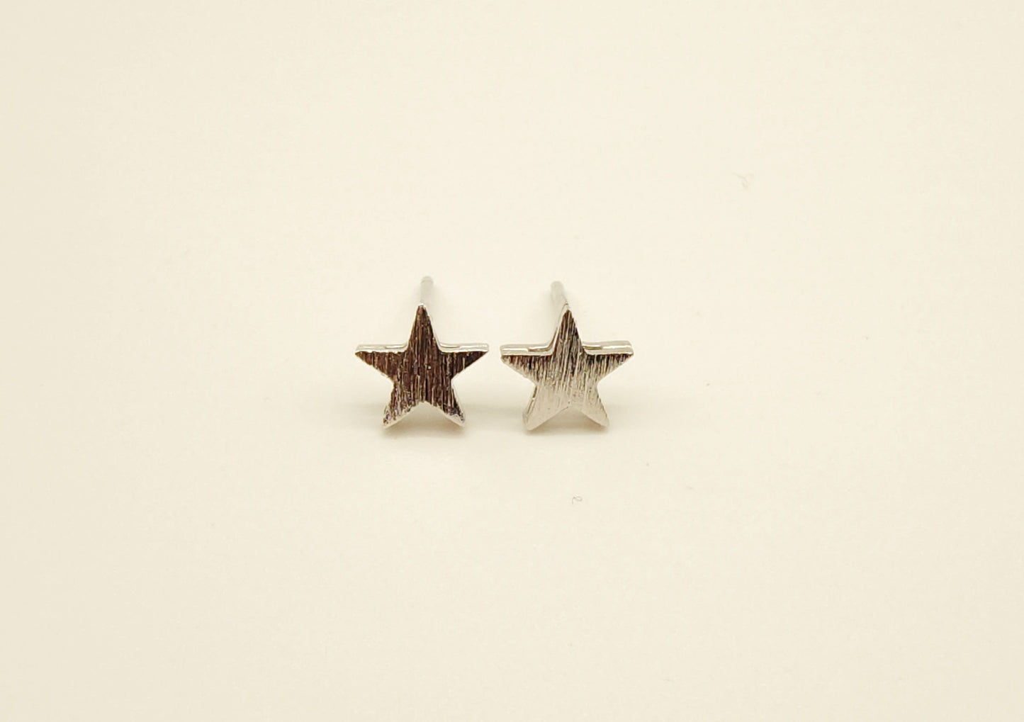 Tiny Brushed Star Earring