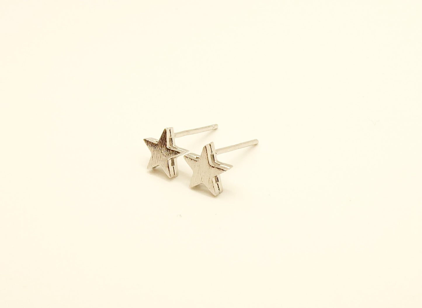 Tiny Brushed Star Earring