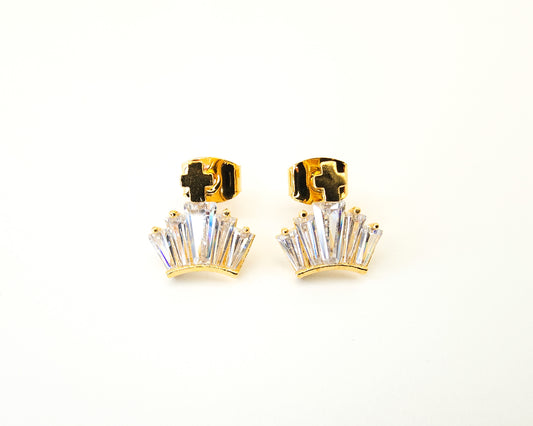 Crown Cross Earring