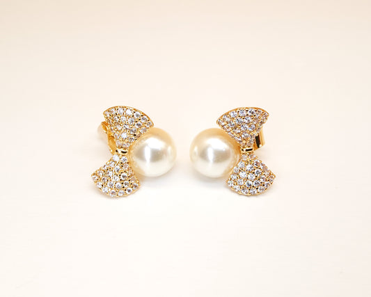 Pearl Bowtie Earring