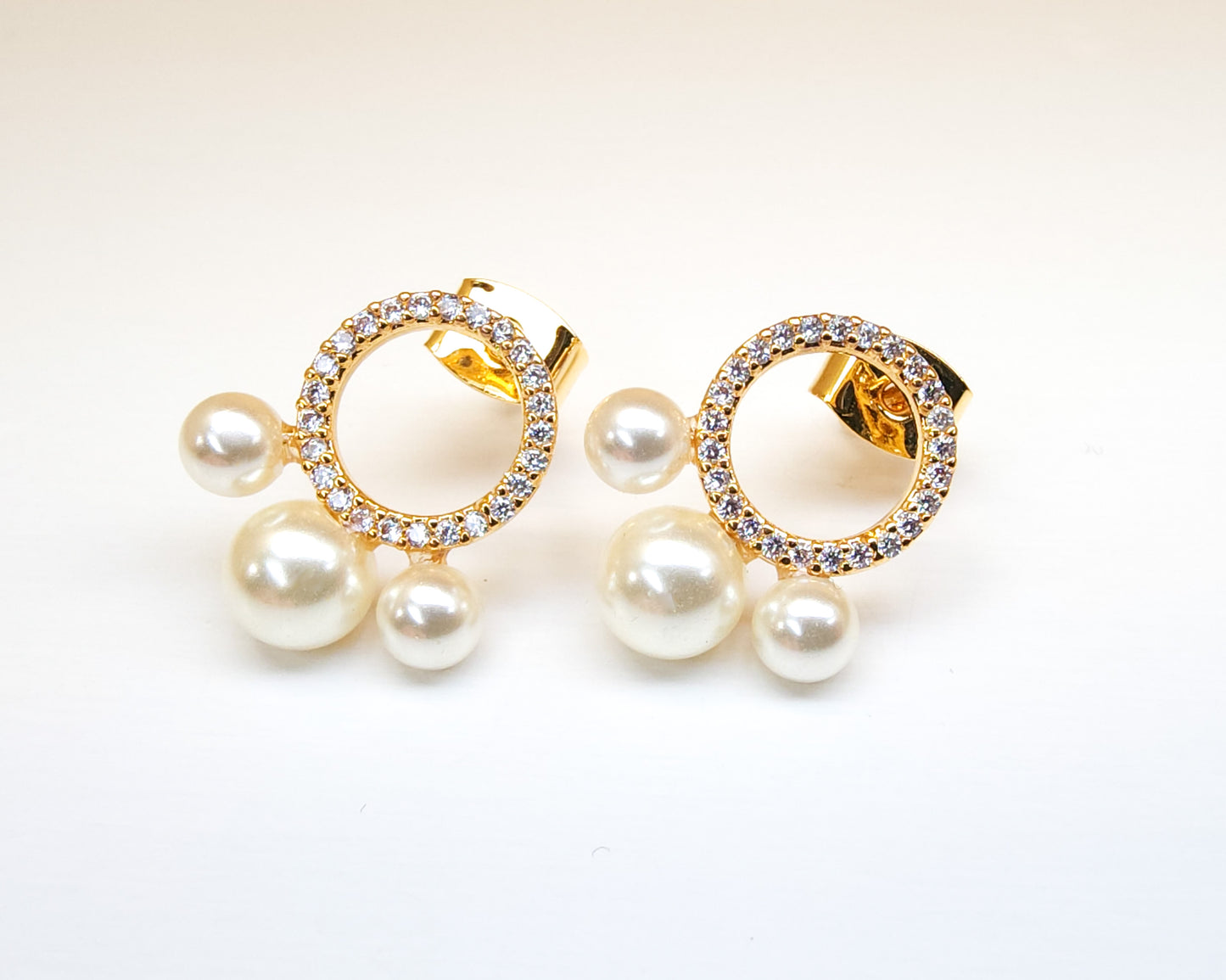 Pearl Button Earring