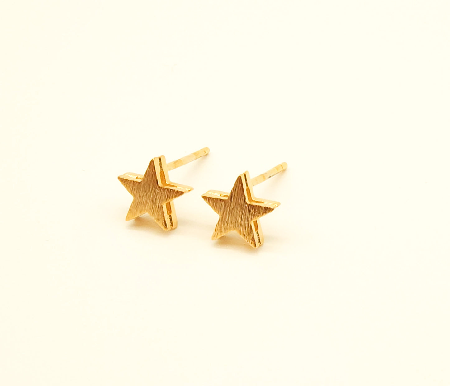 Tiny Brushed Star Earring