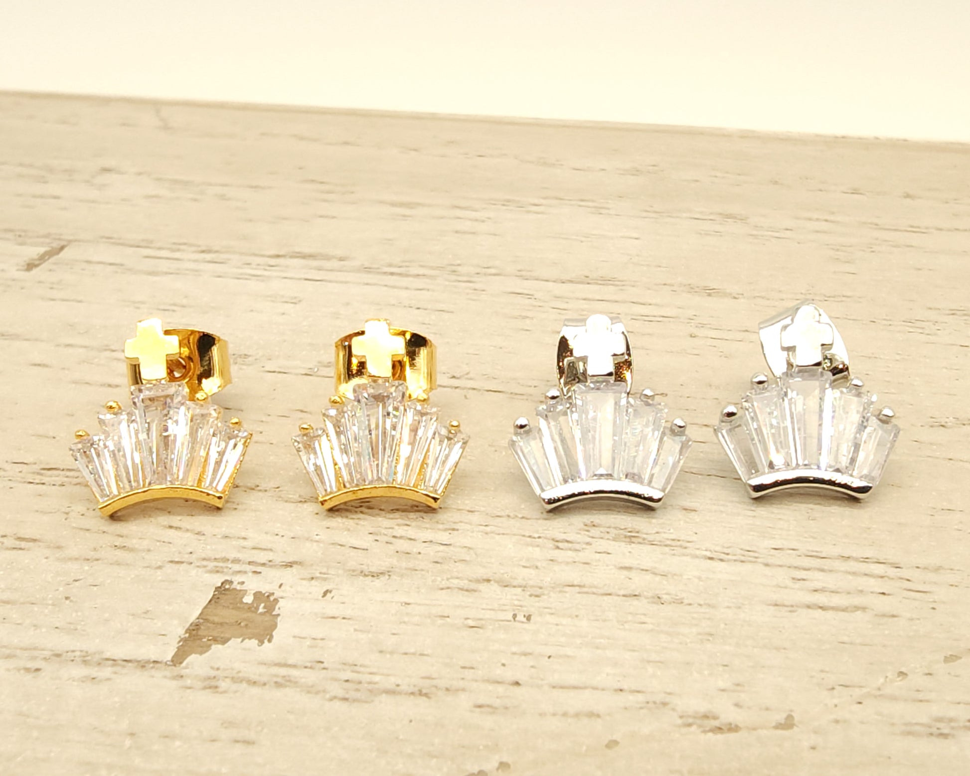 Crown Cross Earring